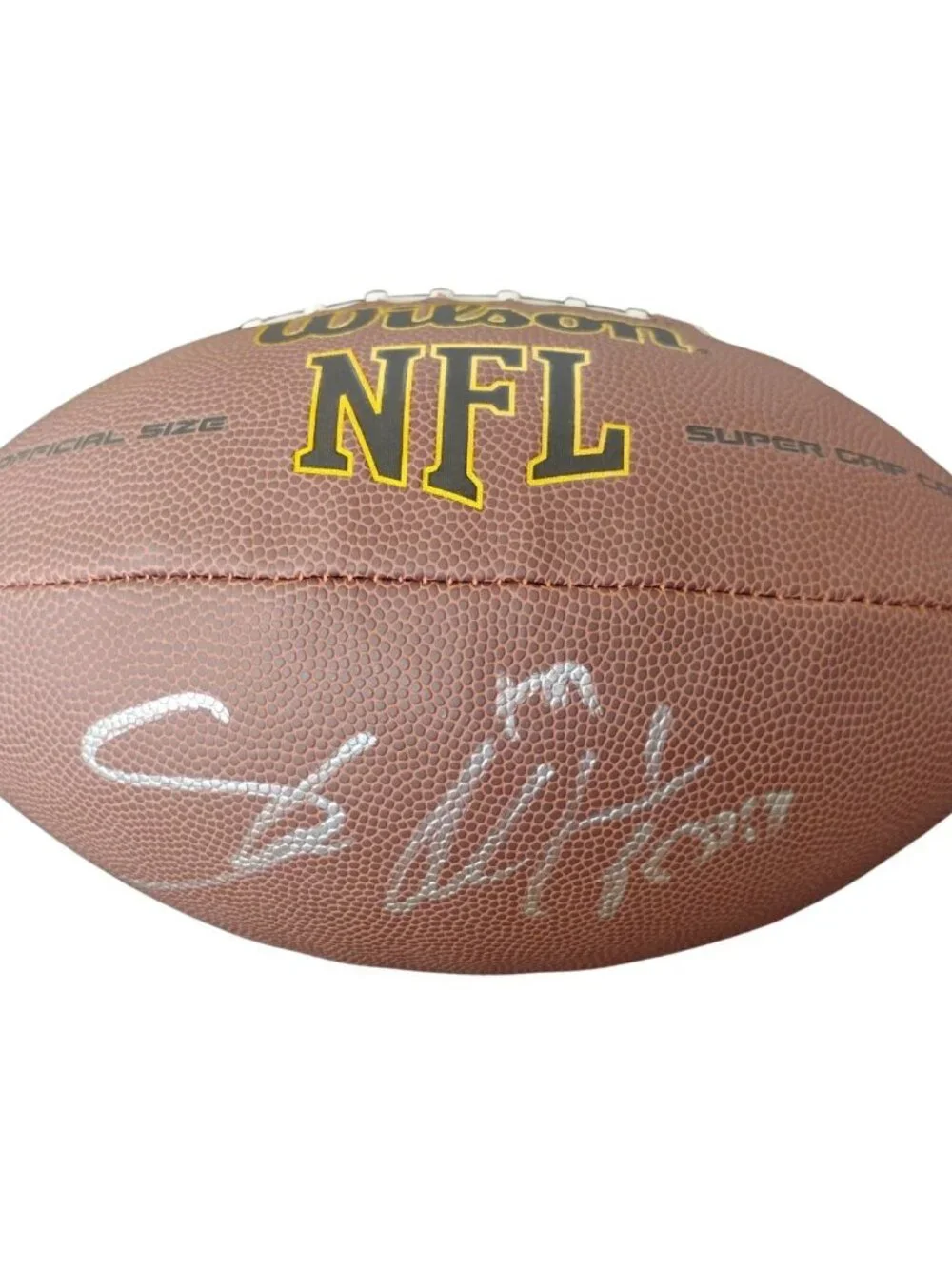 Shaun Alexander Signed Wilson NFL Football Seahawks MVP Alabama BAS Proof